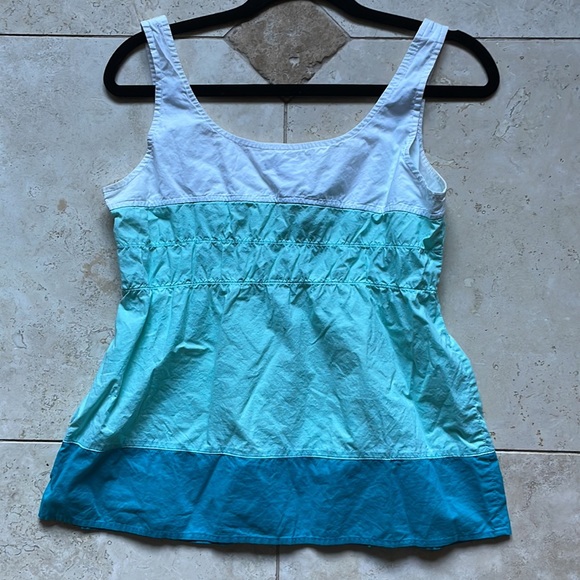 Sleeveless Tricolor White Light Dark Teal Turquoise Gap Shirt Size S SM Small - Picture 4 of 6